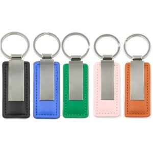 Leather and Metal Key Tag