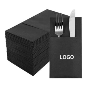 Disposable Linen Feel Dinner Napkin With Flatware Pocket